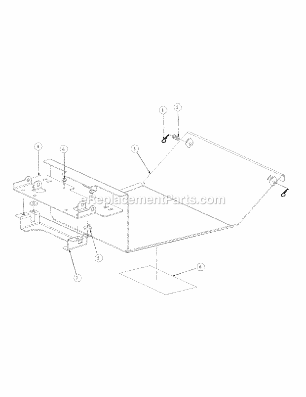 Floor Panel Assembly Diagram and Parts List for M54-HN 53BB5ETW750 Cub Cadet Sprayer